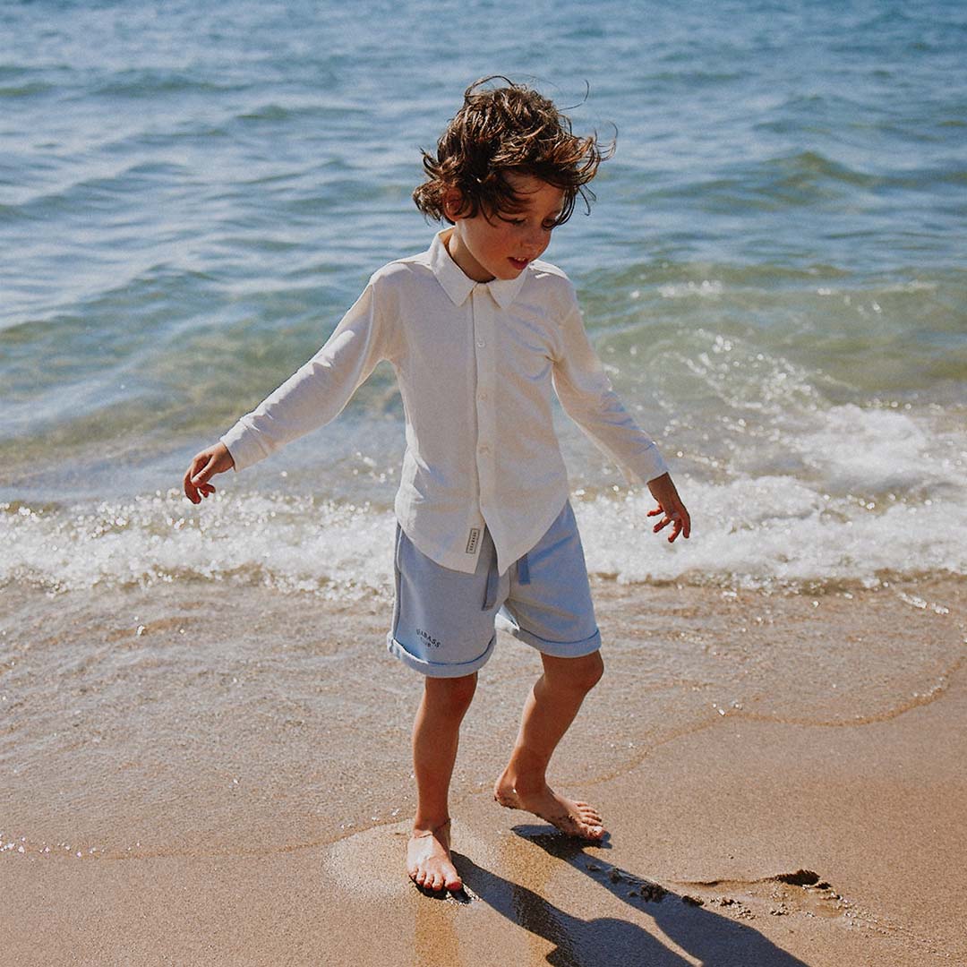 Camisa de niño con protección solar - blanco