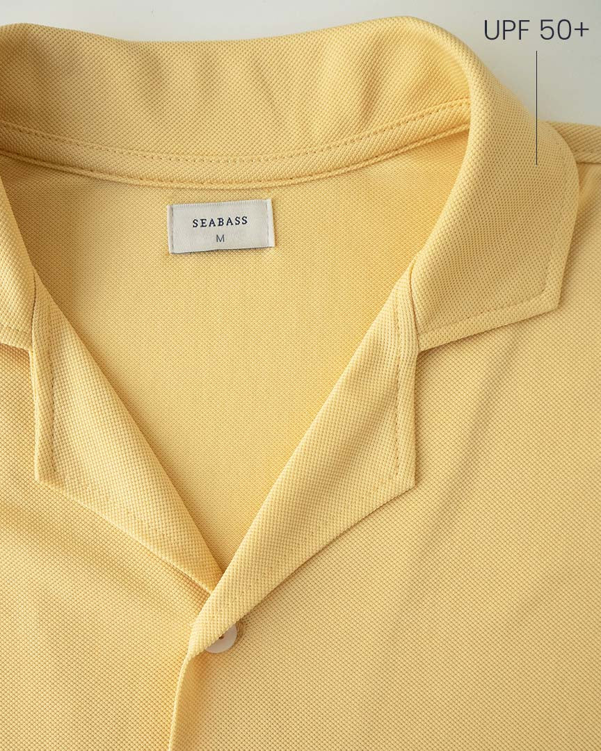 Männer UV Hemd Kurzarm mit UV-Schutz - Weiches Gelb