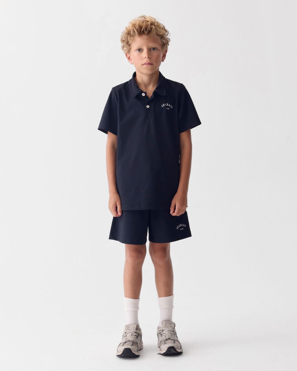 Kinder-Poloshirt mit UV-Schutz, Marineblau