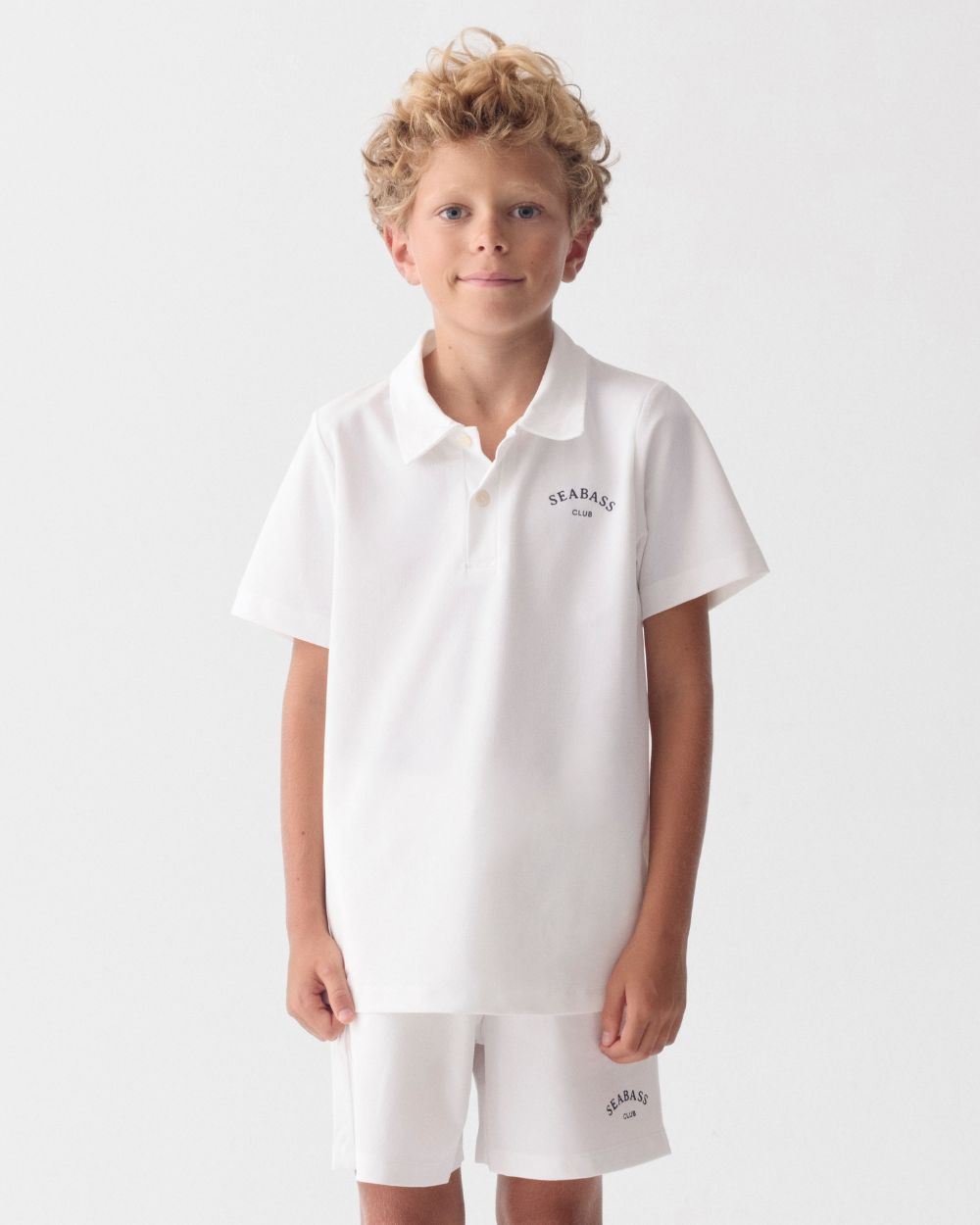 Camiseta Polo UV Infantil Blanco
