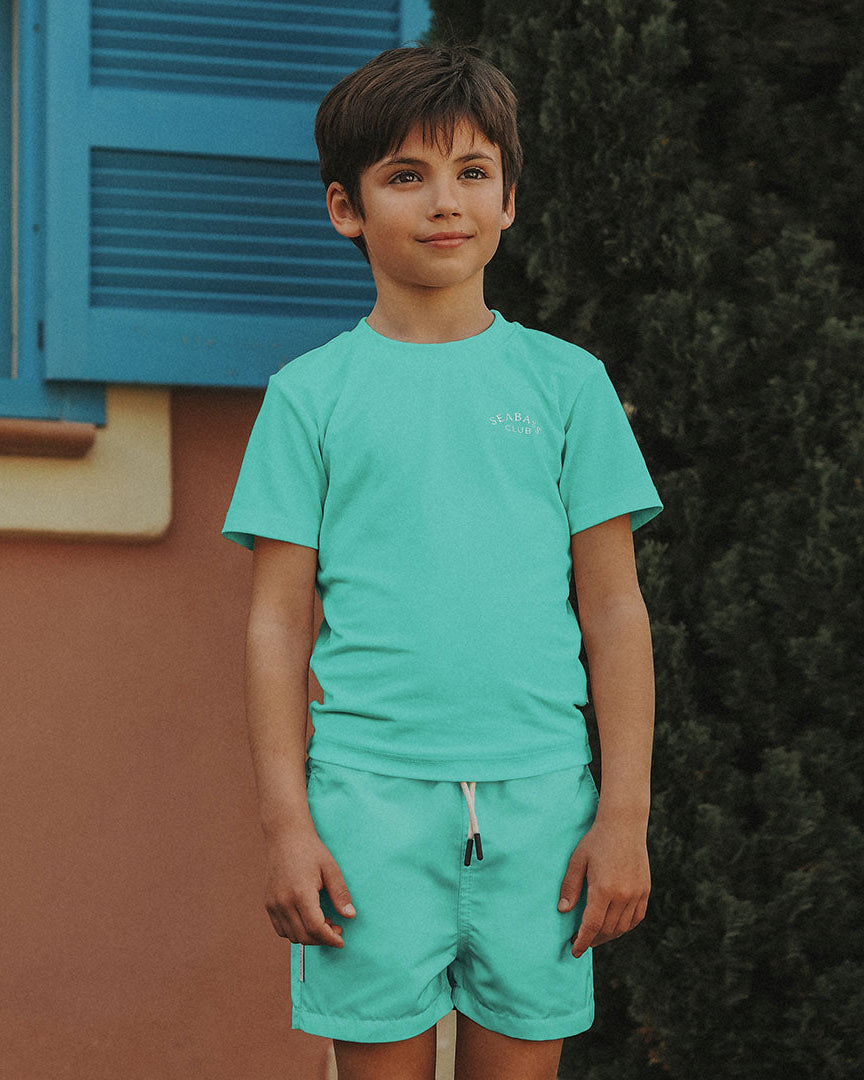 Jungs UV Badeshort Mintgrün - einfarbig
