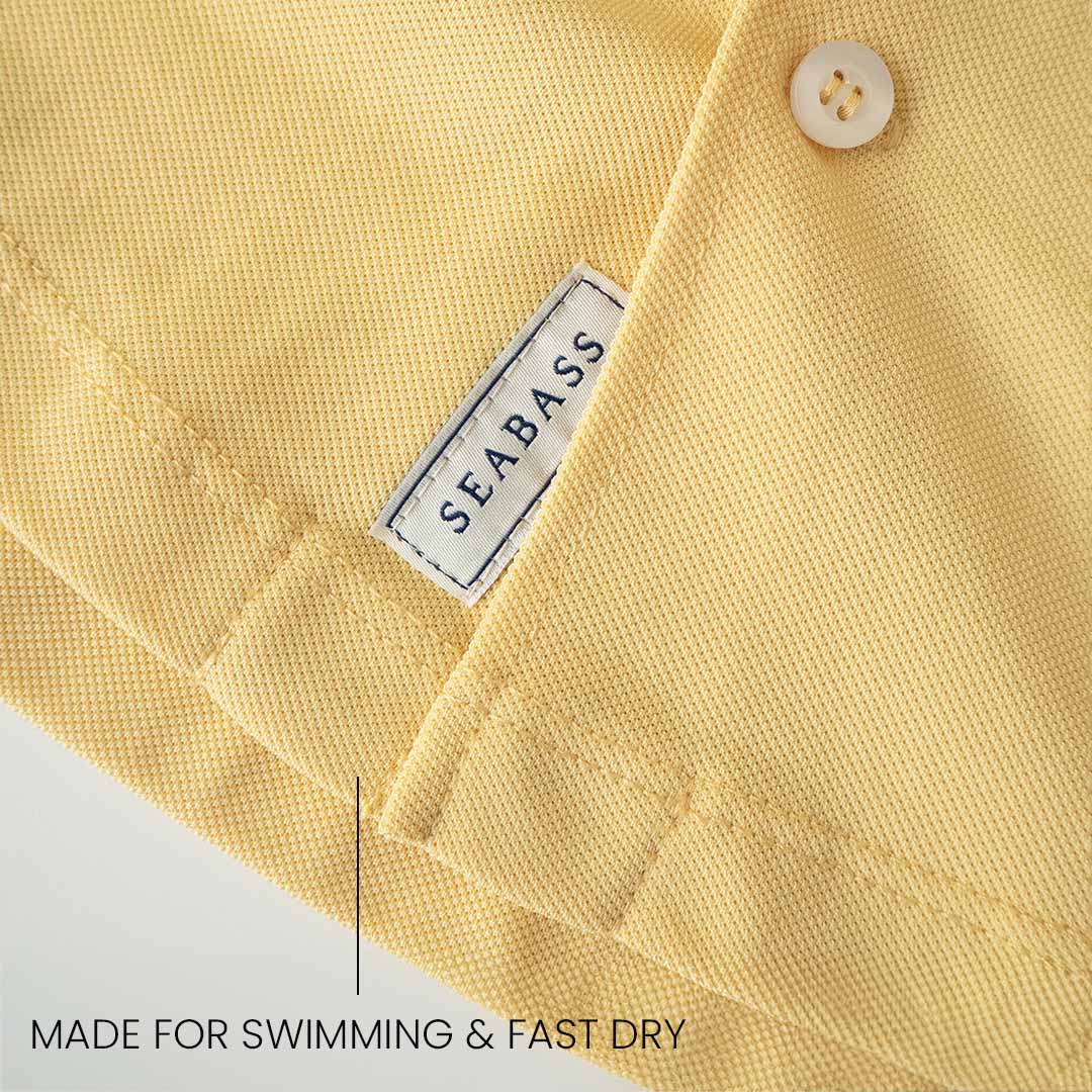 Camisa corta de niño con protección solar - amarillo