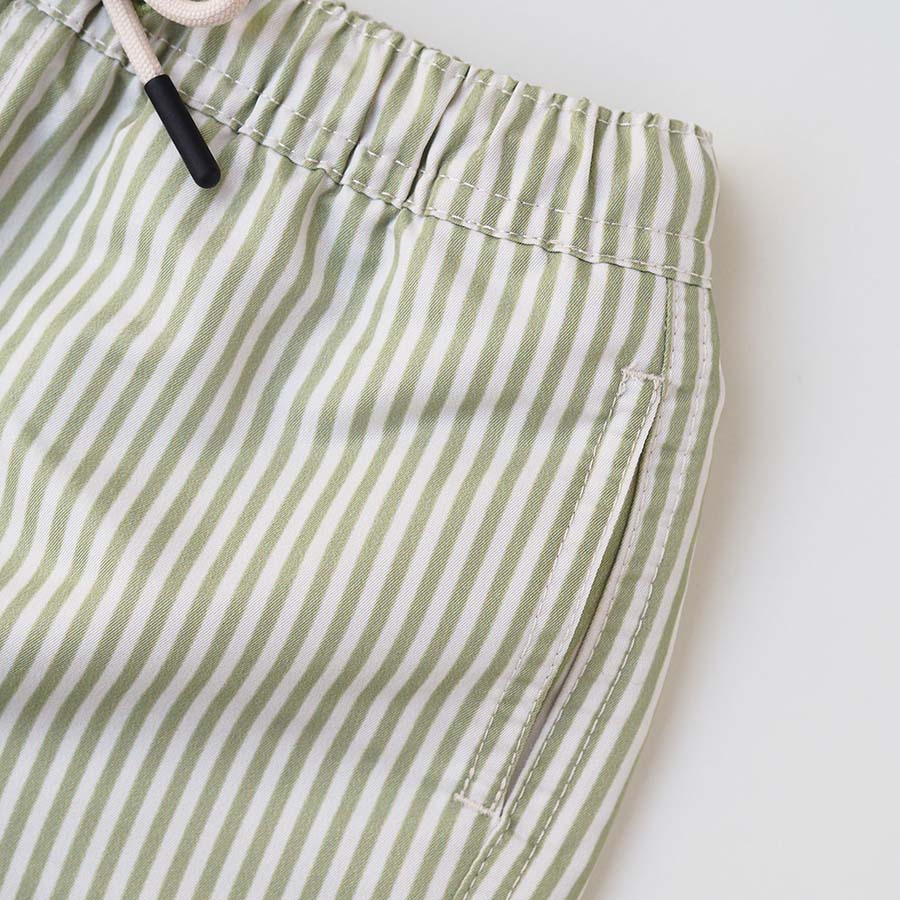 Männer UV Badeshort Portofino - Grüne Streifen