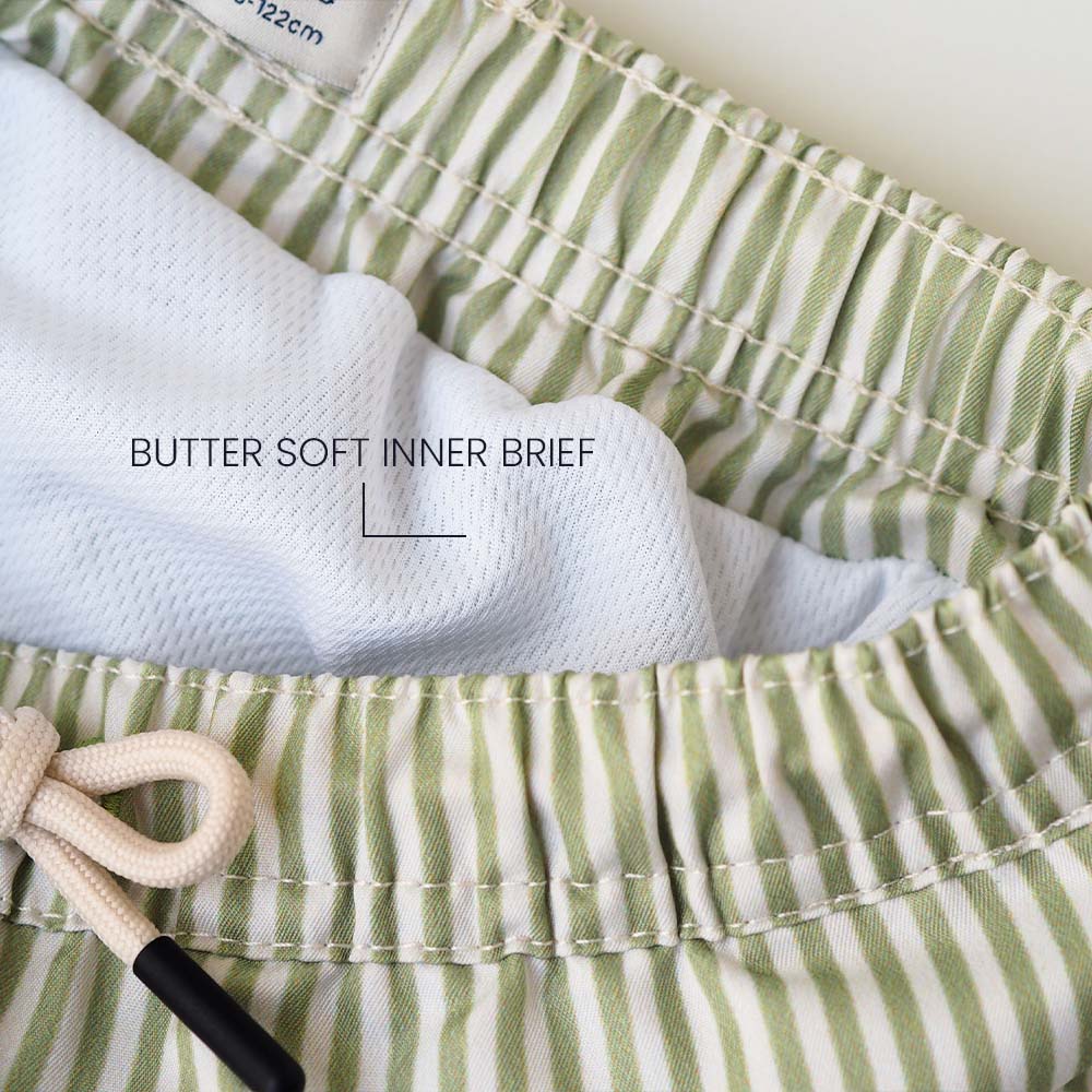 Jungs UV Badeshort Portofino - Grüne Streifen