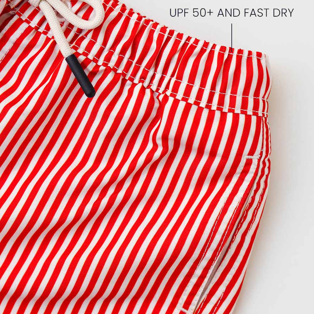 Jungs UV Badeshort Venice - Rote Streifen