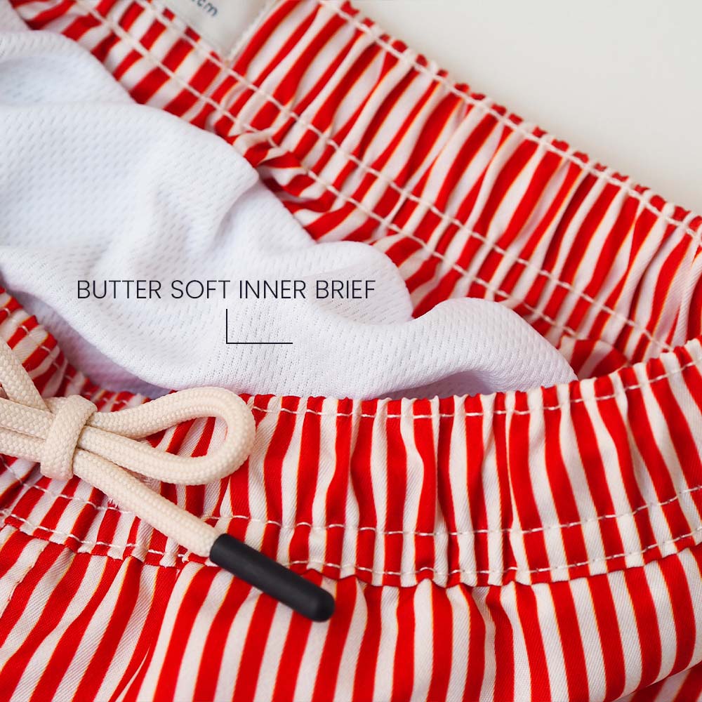 Jungs UV Badeshort Venice - Rote Streifen