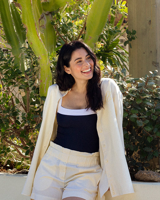 Camisa Oversize UV Mujer Soleil Amarillo Mantequilla