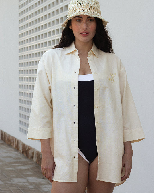 Camisa Oversize UV Mujer Soleil Amarillo Mantequilla