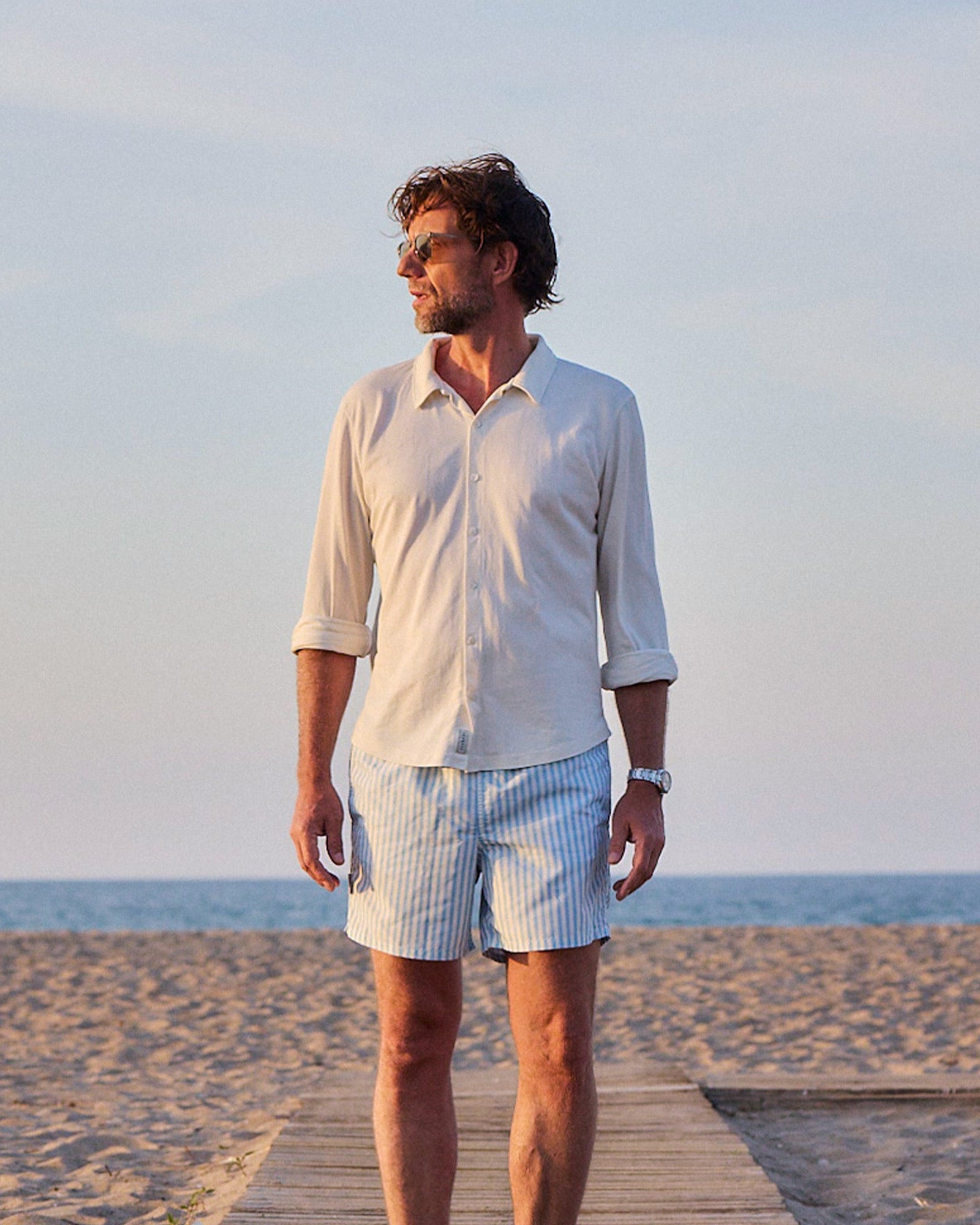 Männer UV Badeshort Forte dei Marmi - Blaue Streifen