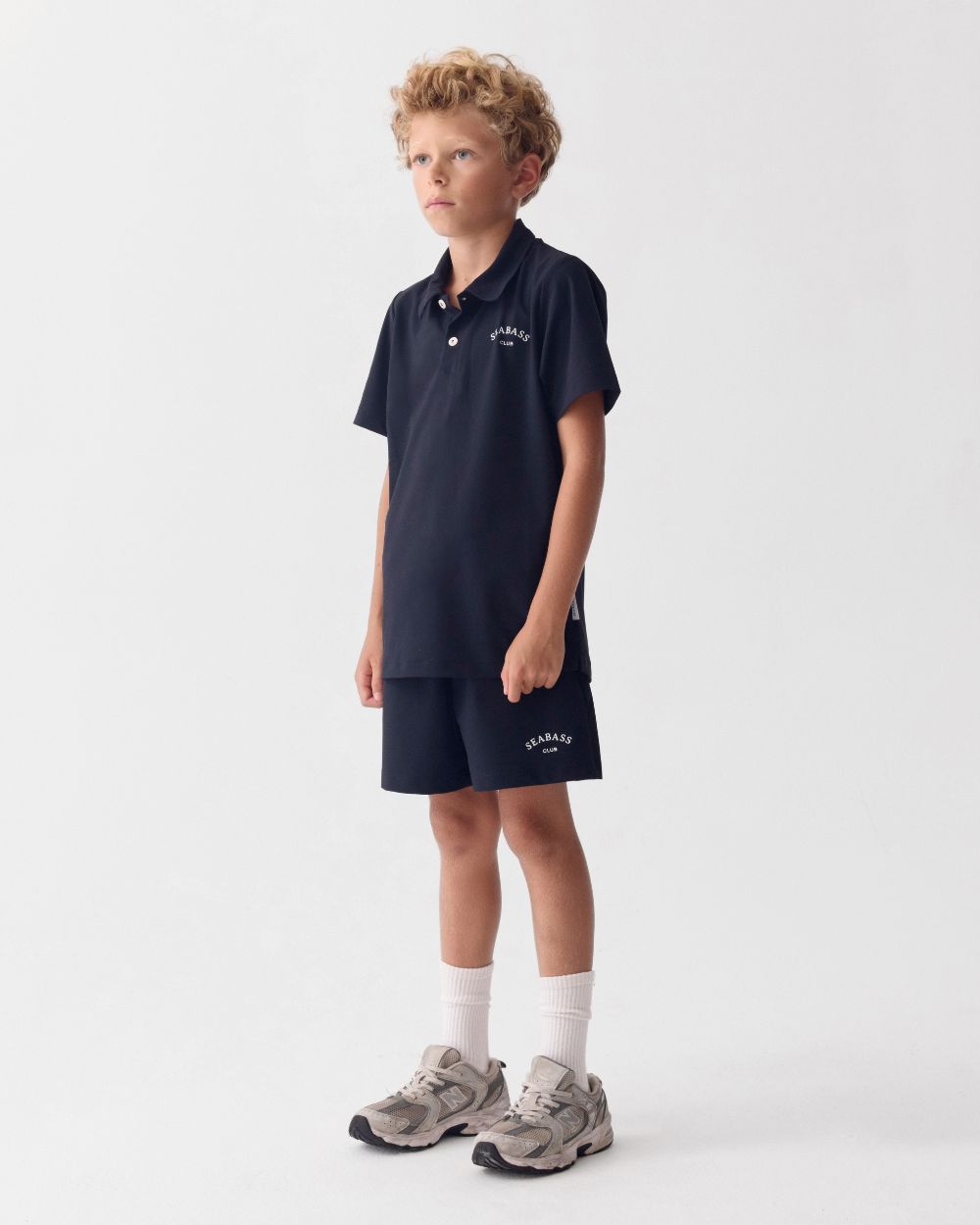 Kinder-Poloshirt mit UV-Schutz, Marineblau