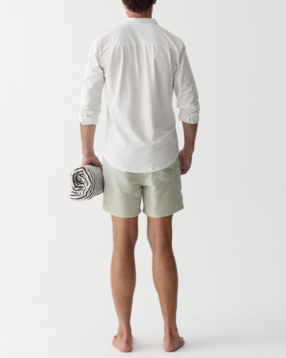 Männer UV Badeshort Portofino - Grüne Streifen