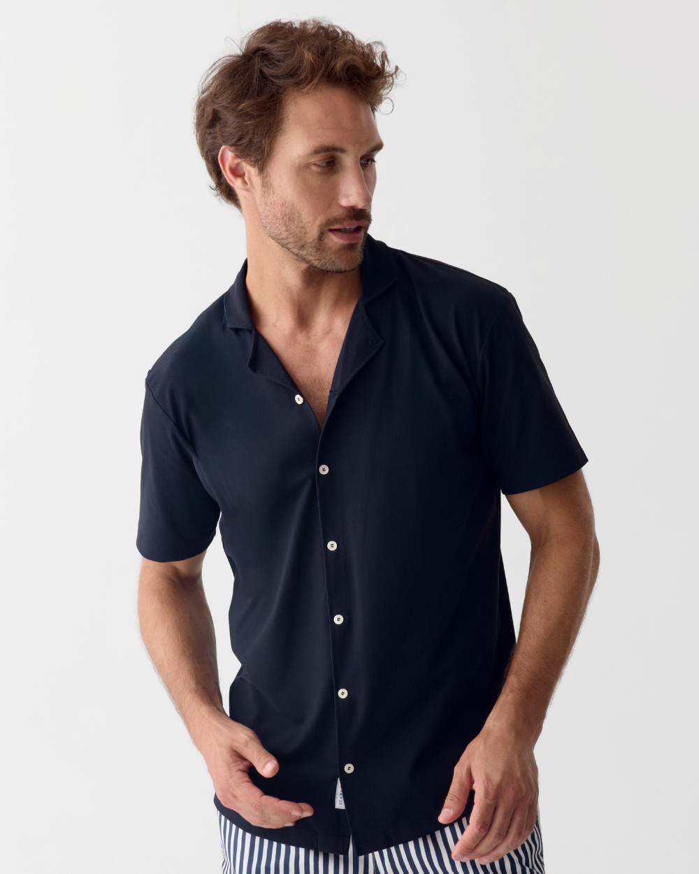 Männer UV Hemd Kurzarm mit UV-Schutz - Marineblau