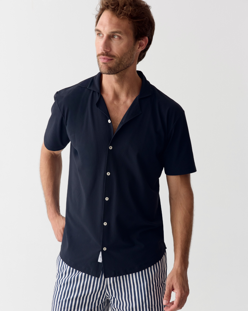 Männer UV Hemd Kurzarm mit UV-Schutz - Marineblau