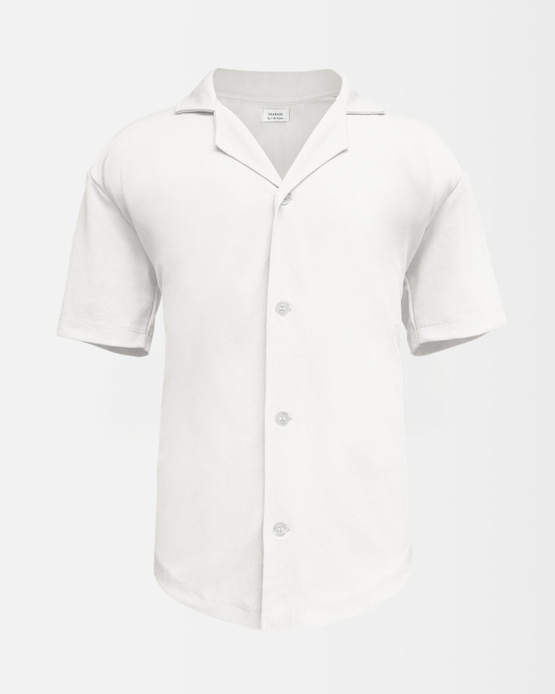 Camisa Corta UV Hombre Marina Blanco