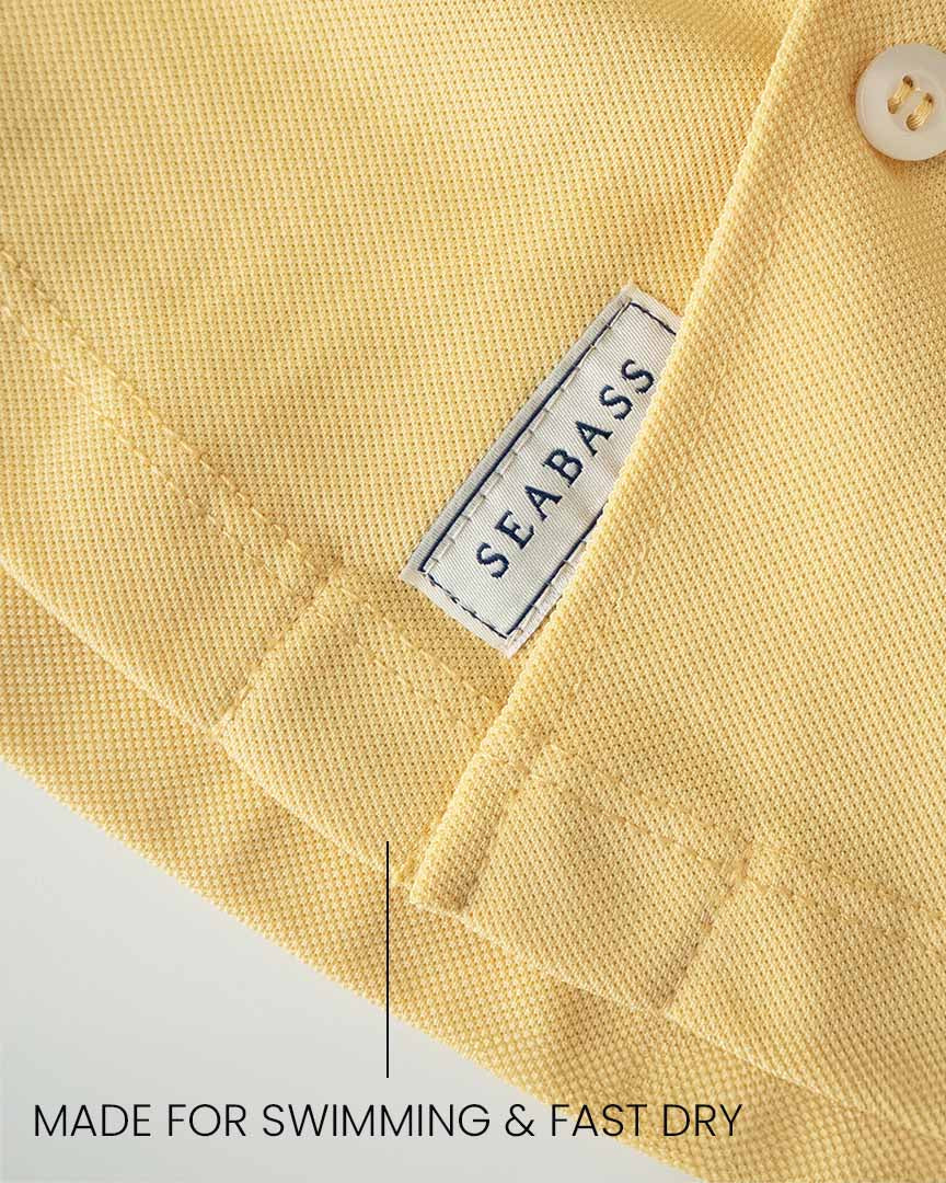Camisa corta de hombre con protección solar - amarillo 