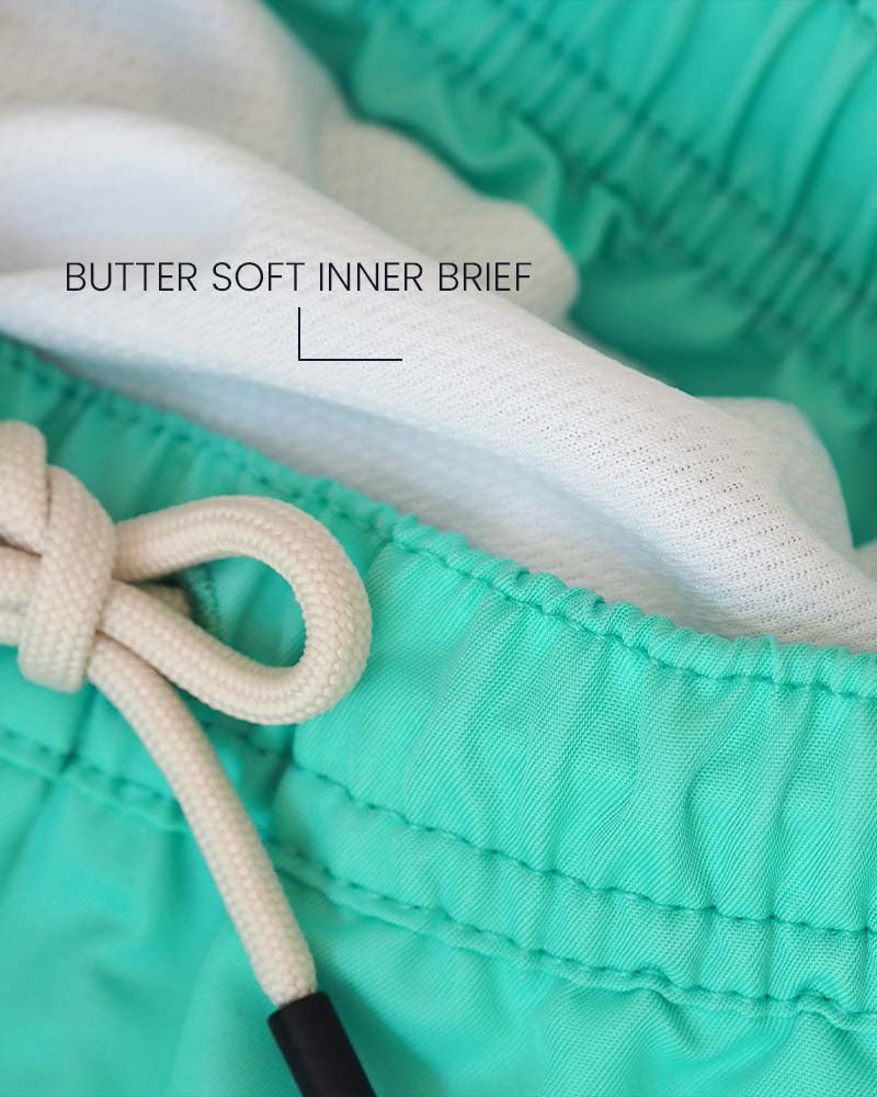 Jungs UV Badeshort Mintgrün - einfarbig