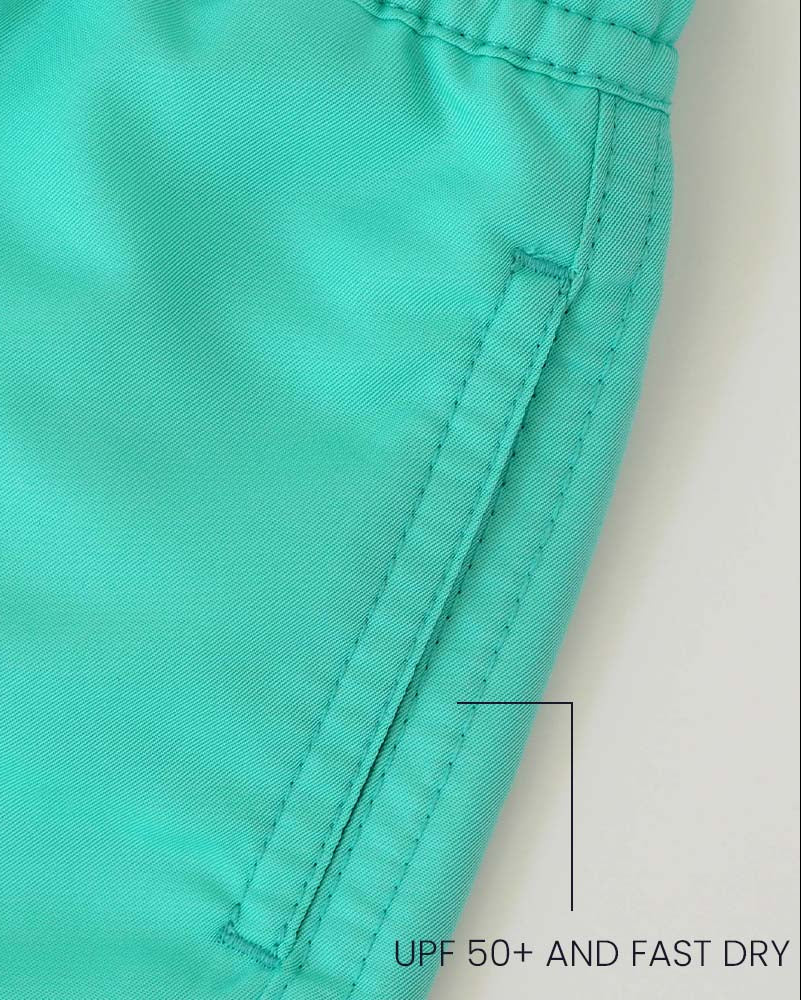 Jungs UV Badeshort Mintgrün - einfarbig